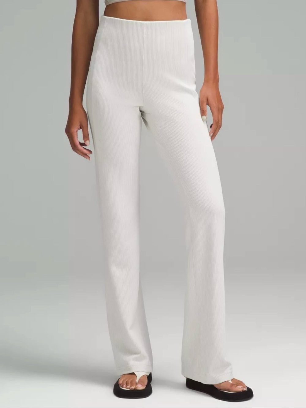 Lululemon Ribbed Softstreme Flared Pants *TALL in Bone size 8